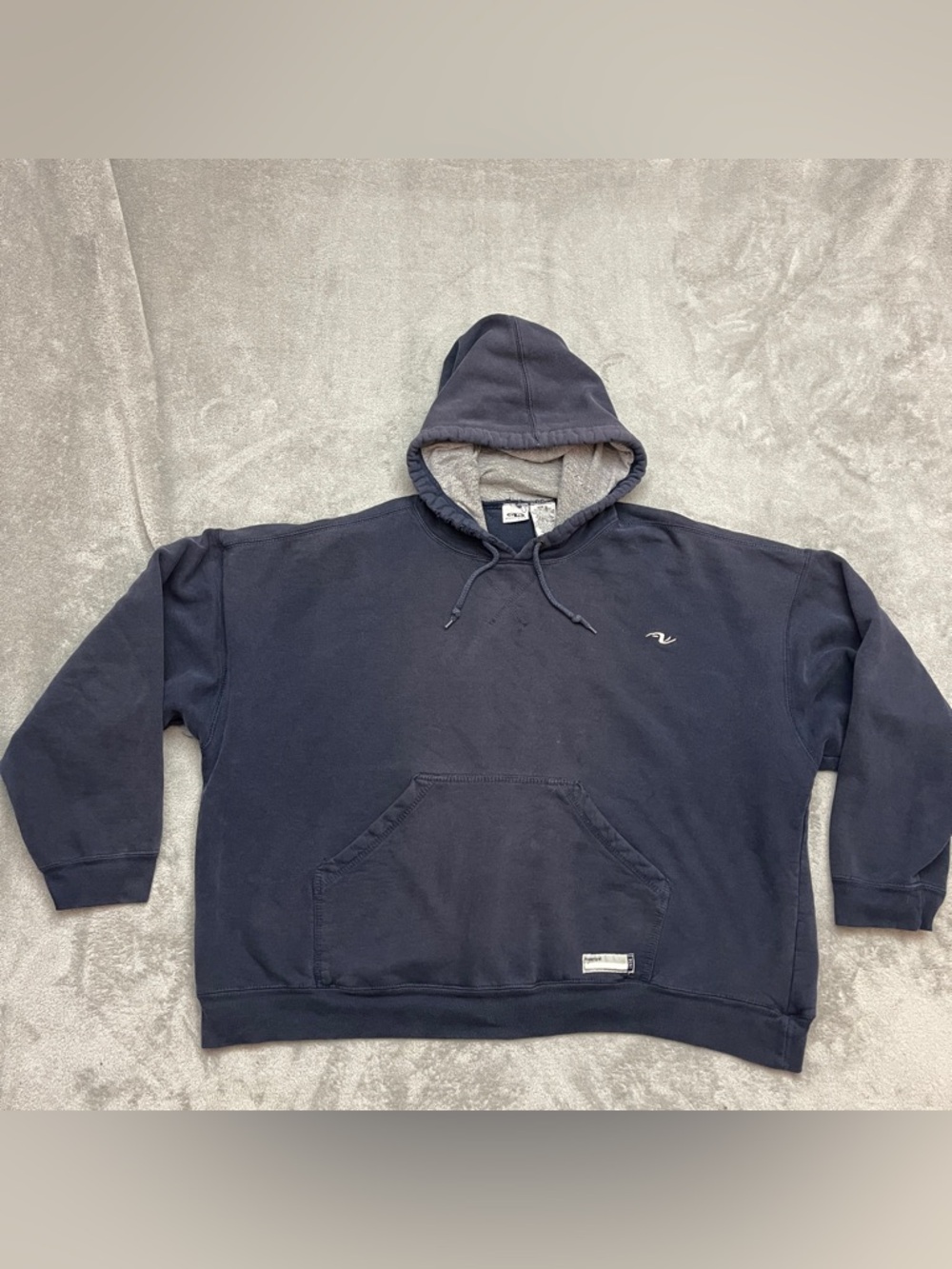 Vintage Athletic Works Boxy Fit Navy Blue Blank Hoodie Size XL